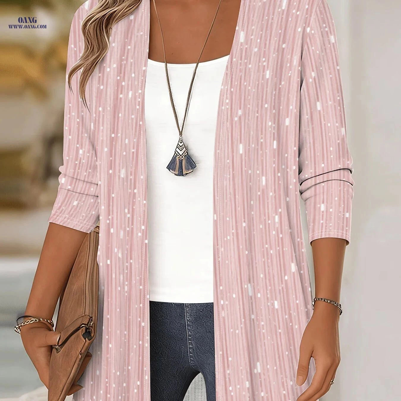 OAXG Women's Printed Cardigan - Long Sleeve Floral Casual Jacket   OAXG Mixed colors / S