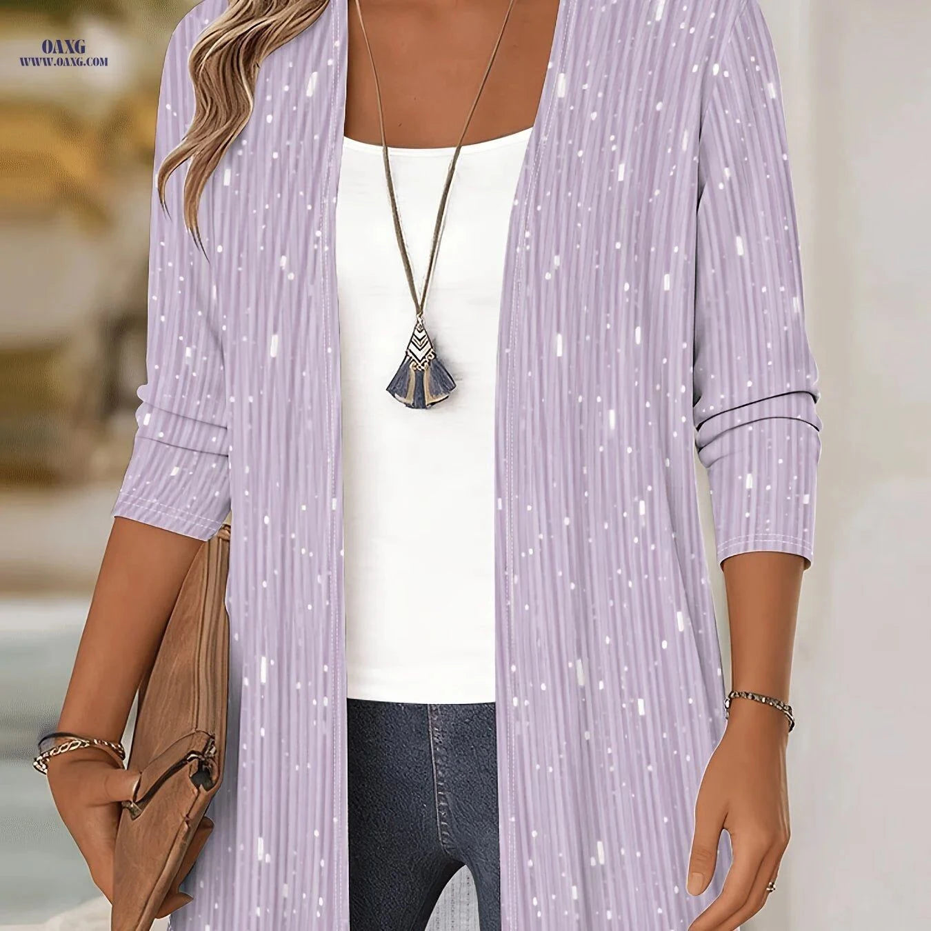 OAXG Women's Printed Cardigan - Long Sleeve Floral Casual Jacket   OAXG Mixed colors / S