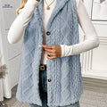 OAXG Women's Sleeveless Plush Coat - Elegant Solid Color Design   OAXG 