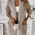 OAXG Women's Solid Color Cardigan - Korean Lazy Style Top   OAXG Tawny / S