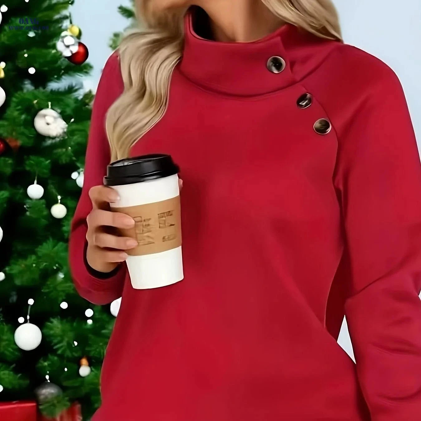 OAXG Women's Solid Color Sweatshirt - Casual Long Sleeve for Fall   OAXG Pink / S