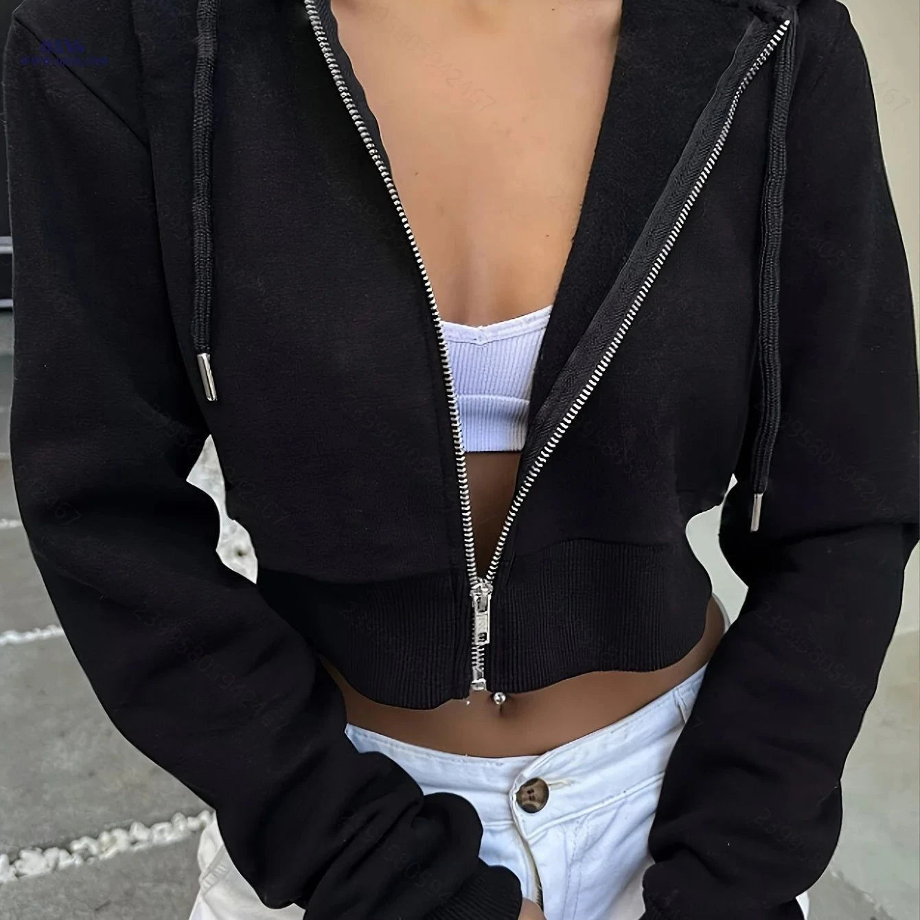 OAXG Women's Thick Hooded Sweatshirt - Zipper Cardigan for Fall   OAXG Black / XS