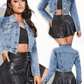 OAXG Women's Trendy Denim Jacket - Ultra-Short Fall Style   OAXG 