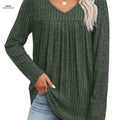 OAXG Women's V-Neck Lightweight Pullover Top - Casual Fashion Sweater   OAXG Green / S