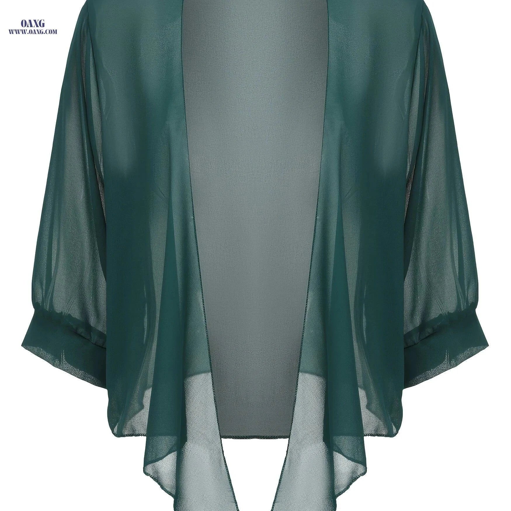 OAXG Women's V-Neck Polyester Cardigan - Lace-Up Half Sleeve Design   OAXG White / S