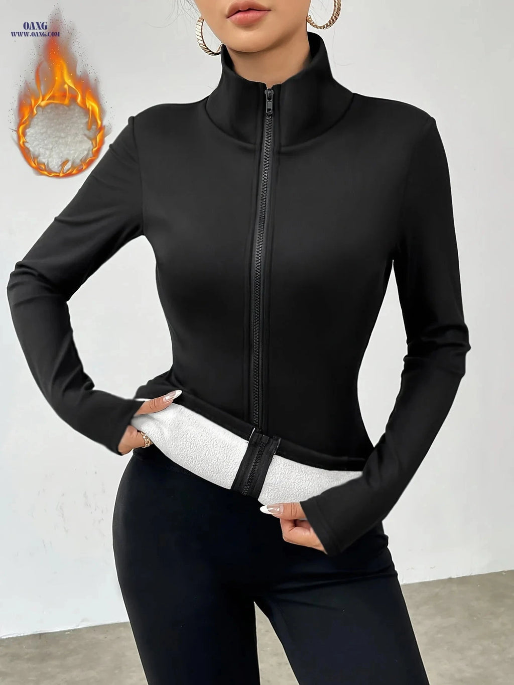 OAXG Women's Velvet Jacket Coat - Tight Fit, Elegant Style   OAXG 