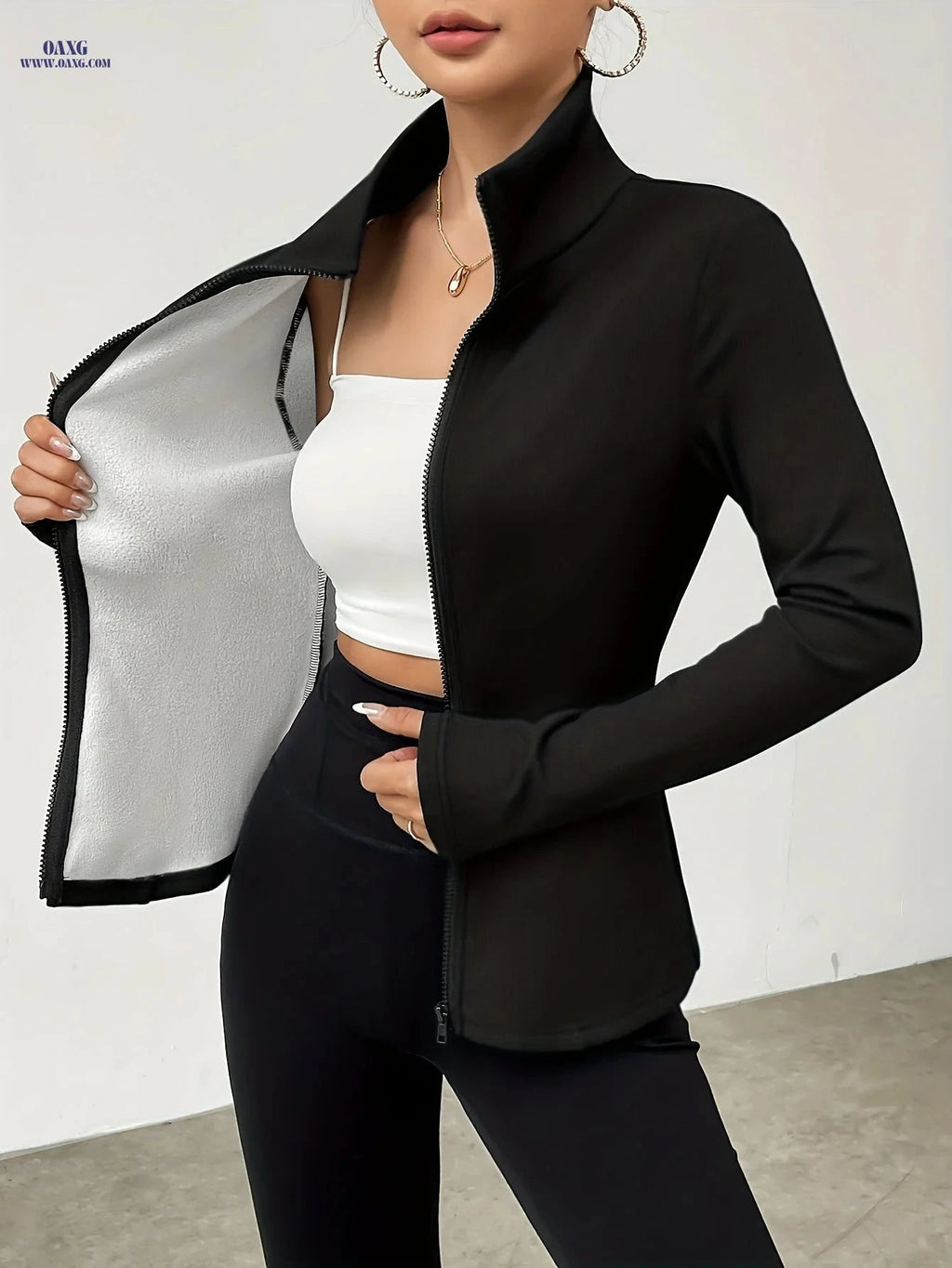 OAXG Women's Velvet Jacket Coat - Tight Fit, Elegant Style   OAXG 