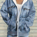 OAXG Women's Vintage Hooded Zip-Up Sweatshirt - Comfortable & Stylish   OAXG Mixed colors / S