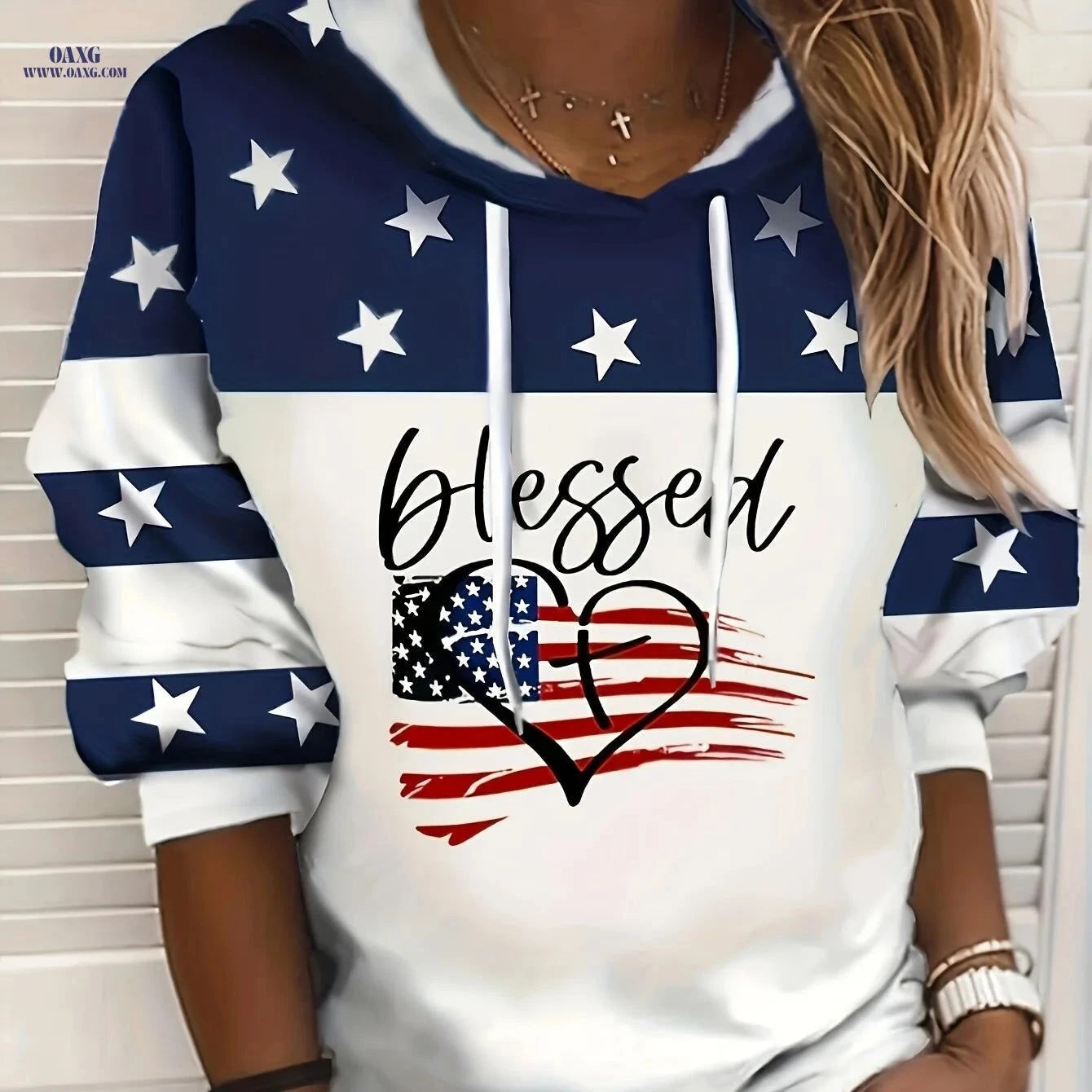 OAXG Women's White Pullover Sweatshirt - Casual Loose Fit Top   OAXG Mixed colors / S