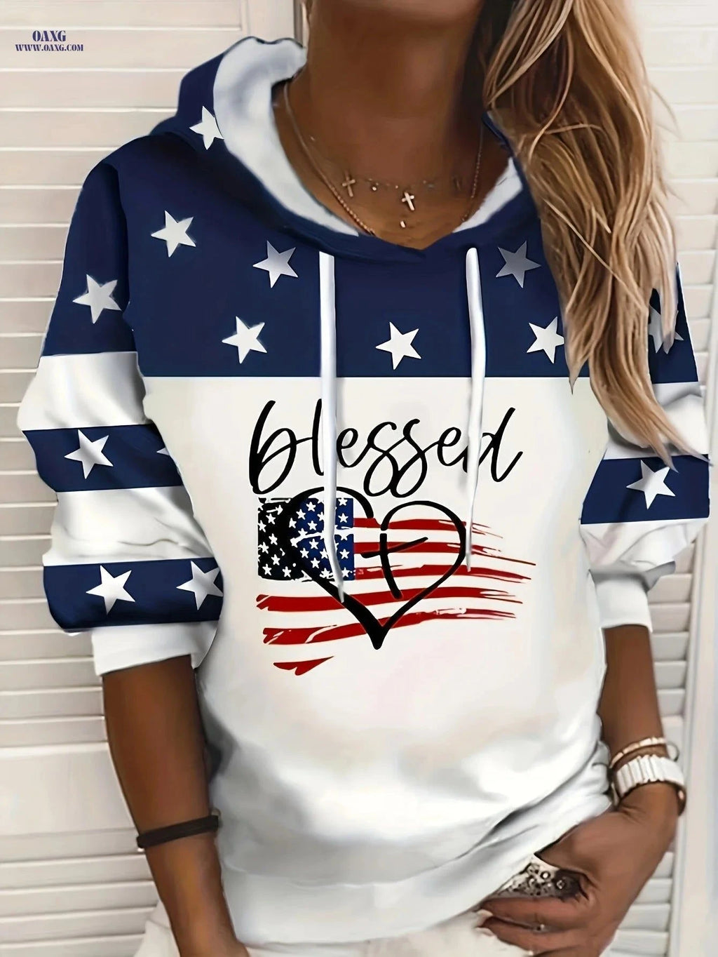 OAXG Women's White Pullover Sweatshirt - Casual Loose Fit Top   OAXG Mixed colors / S