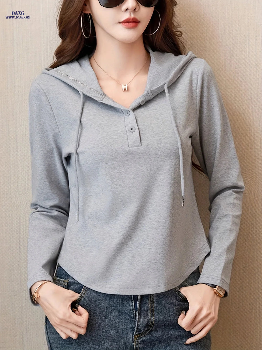 Women'S Hooded Fashion Casual Top   OAXG 