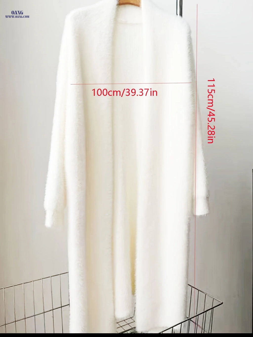 2025 Autumn/Winter New Arrival Mid-Length Buttonless Outerwear, Women's Fashion Korean Style Petite Lazy Look Faux Mink Soft White Cardigan   OAXG White / Asian S/M