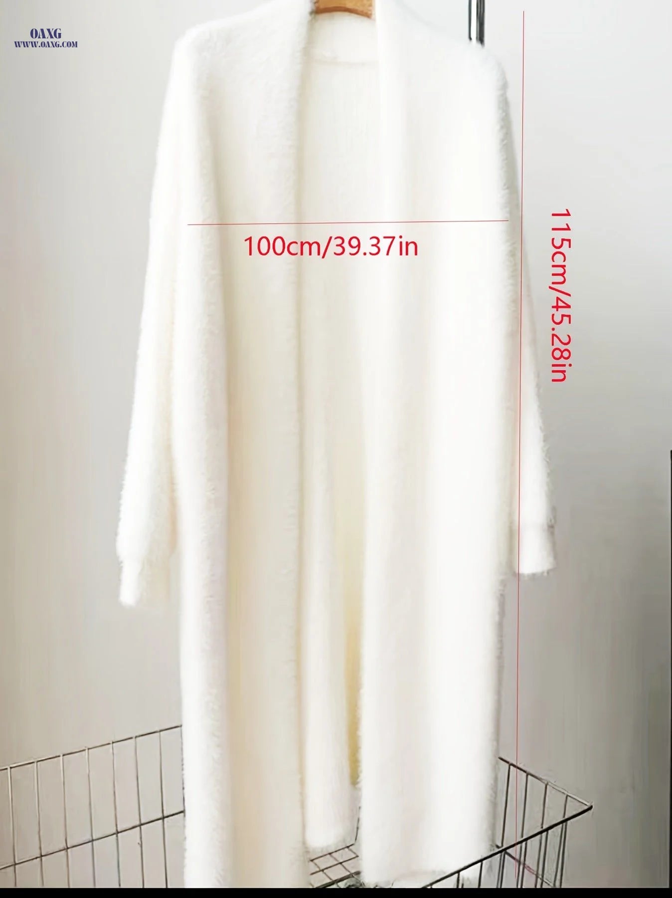 2025 Autumn/Winter New Arrival Mid-Length Buttonless Outerwear, Women's Fashion Korean Style Petite Lazy Look Faux Mink Soft White Cardigan   OAXG White / Asian S/M