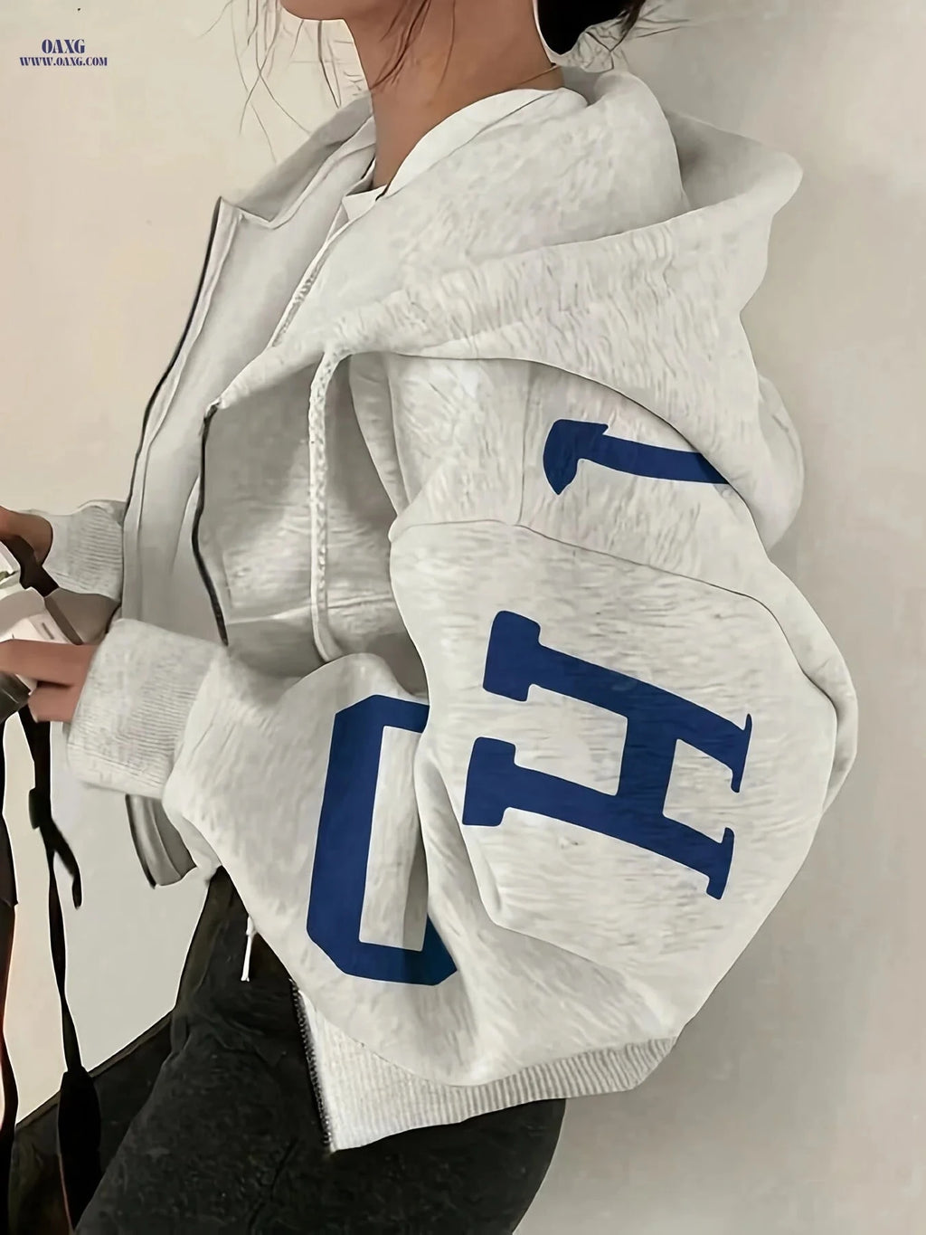 OAXG Y2K Fashion Printed Hoodie - Casual Loose Fit Sweatshirt   OAXG 
