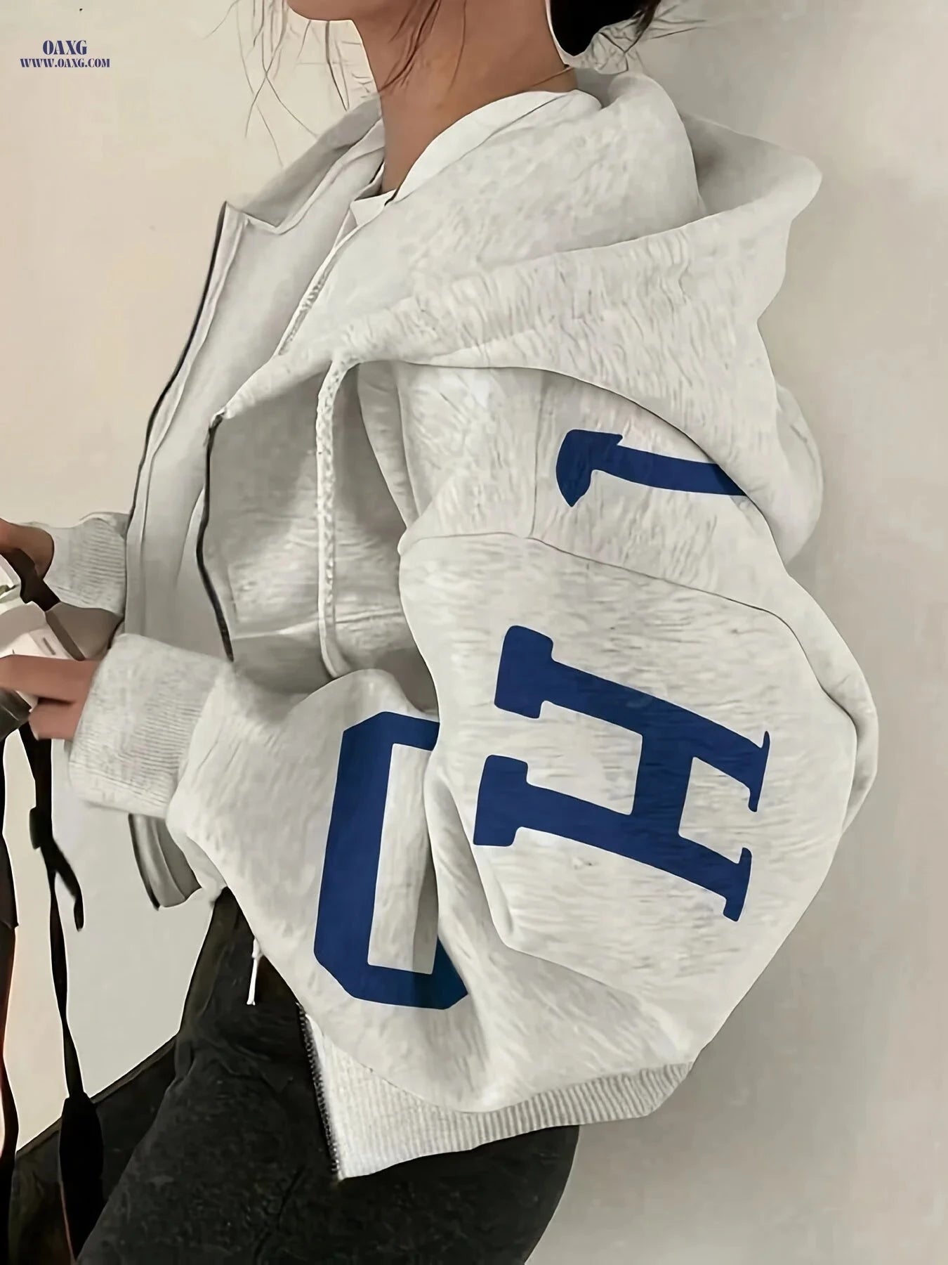 OAXG Y2K Fashion Printed Hoodie - Casual Loose Fit Sweatshirt   OAXG 