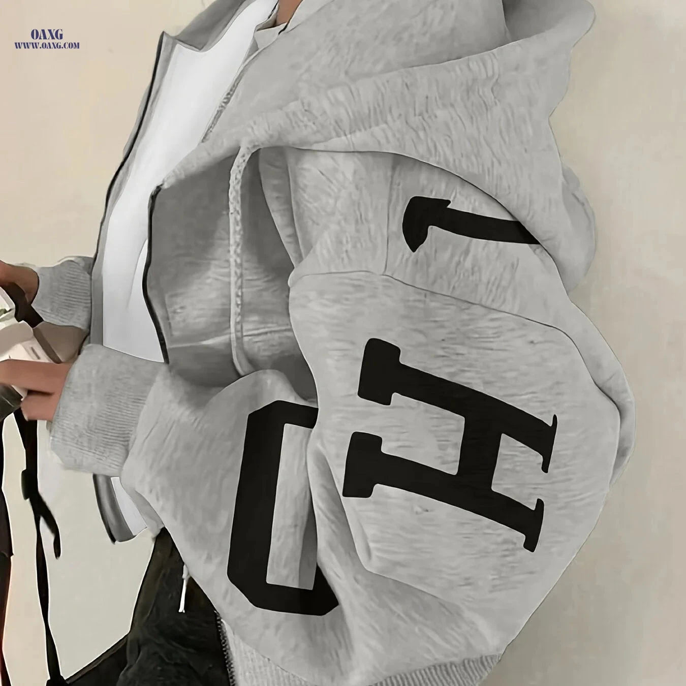 OAXG Y2K Fashion Printed Hoodie - Casual Loose Fit Sweatshirt   OAXG 