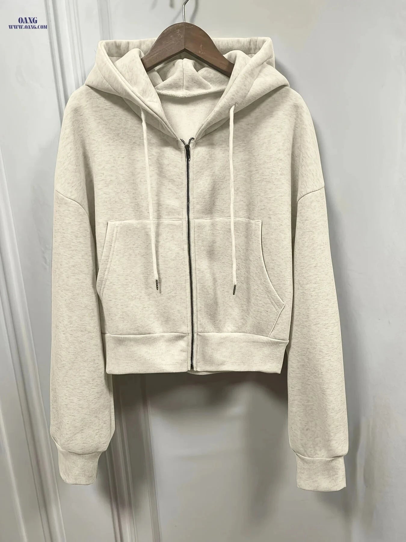 OAXG Y2K Hooded Sweatshirt - Micro Elasticity, Solid Color Design   OAXG 