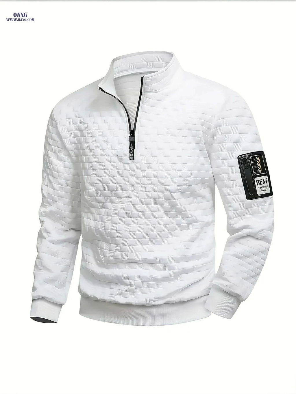 OBM Men's Full-Zip Henley Jacket - All-Season Casual Outerwear   OAXG Black / S