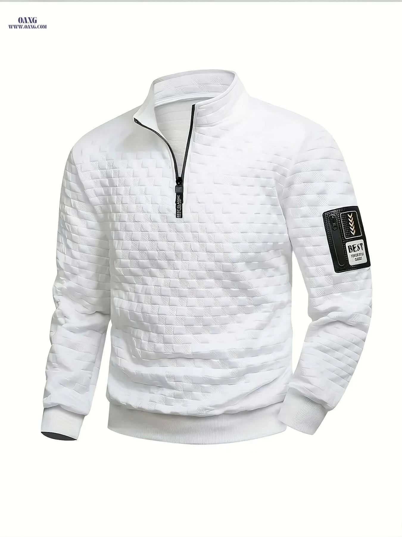 OBM Men's Full-Zip Henley Jacket - All-Season Casual Outerwear   OAXG Black / S