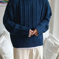 OBM Men’s Loose Fit Sweater - Trendy Round Neck for Fall/Winter   OAXG 