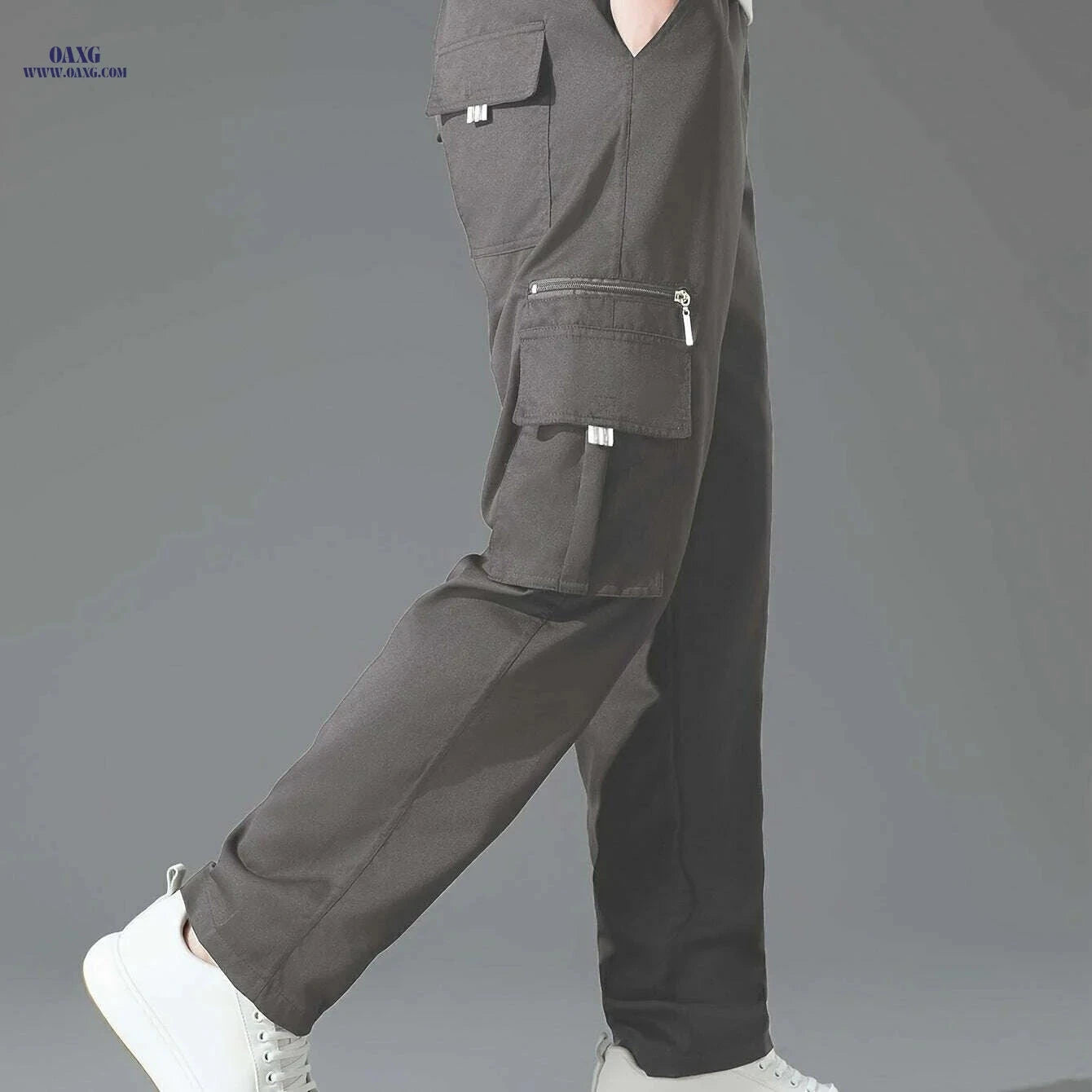 Olive Green Cargo Pants for Men - Loose Fit, Multiple Pockets Style   OAXG 