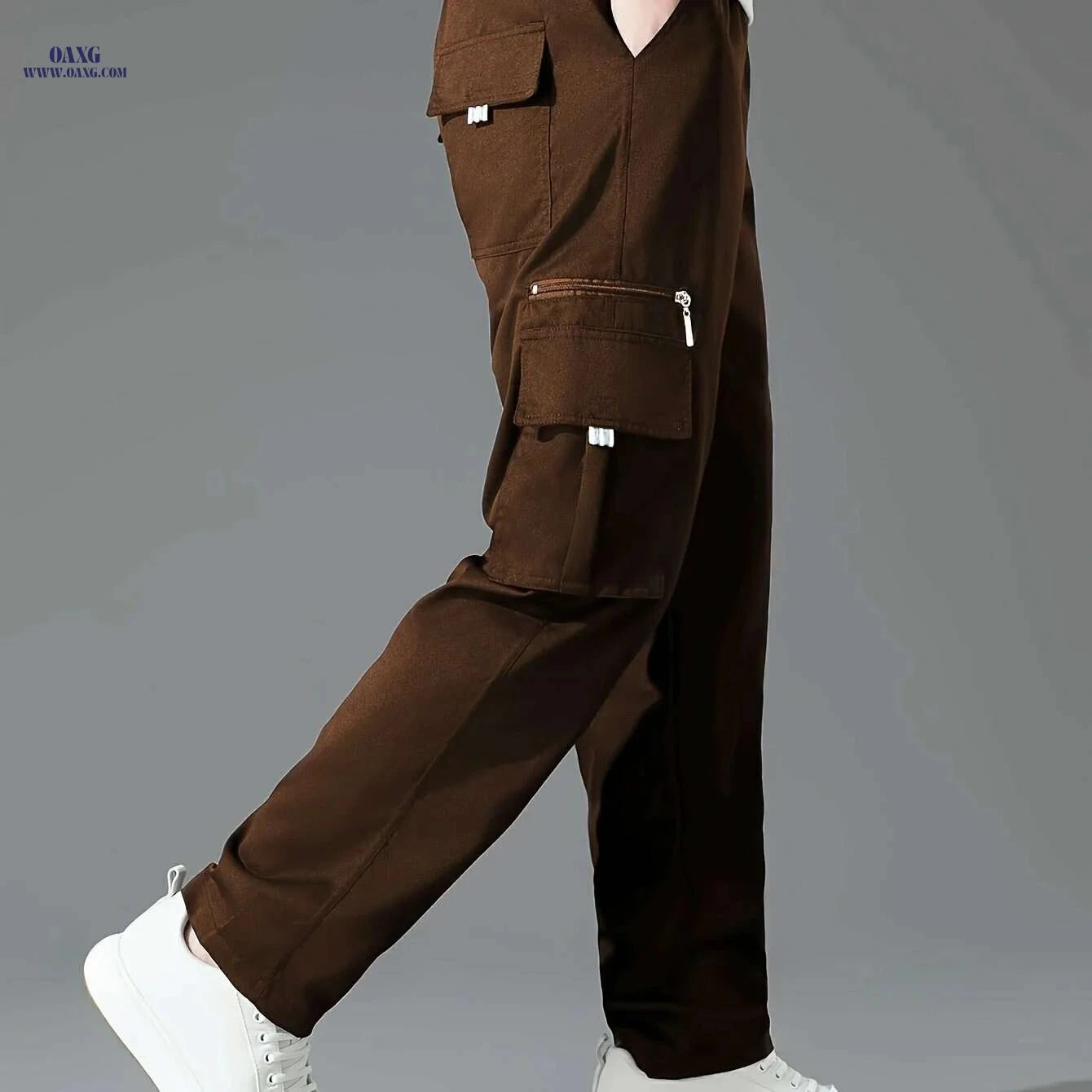 Olive Green Cargo Pants for Men - Loose Fit, Multiple Pockets Style   OAXG 