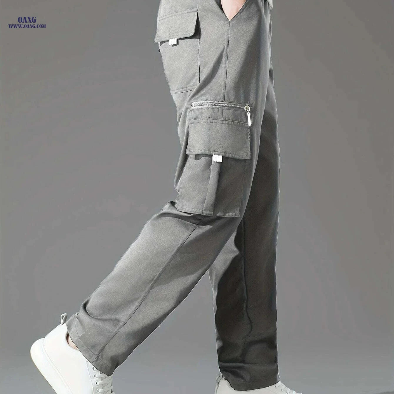 Olive Green Cargo Pants for Men - Loose Fit, Multiple Pockets Style   OAXG Royal Blue / S