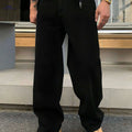One American Street Style Loose Jeans - Unisex, Casual Comfort   OAXG Black / XS