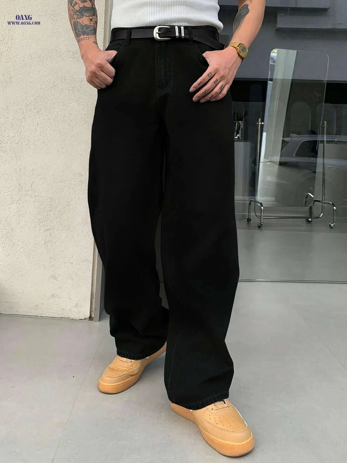 One American Street Style Loose Jeans - Unisex, Casual Comfort   OAXG 