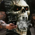 Oversized Horror Skull T-Shirt for Men - Casual Short Sleeve Tee   OAXG 