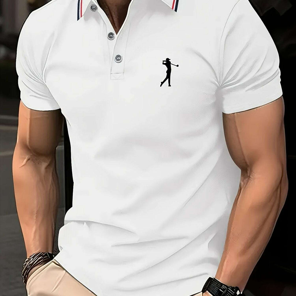 PALISBURTON Men's Red Golf Polo Shirt - Casual Short Sleeve Fit   OAXG 