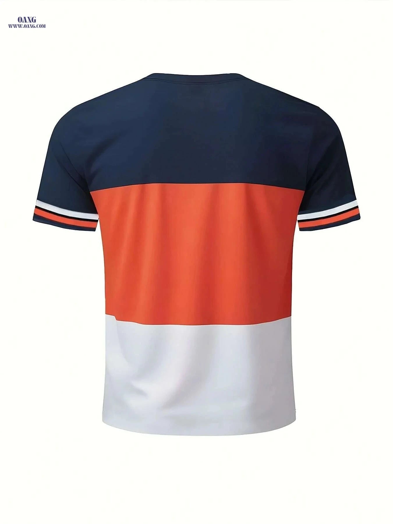 Paris-Inspired Men's Color Block T-Shirt - Casual Summer Style   OAXG Mixed Color / S