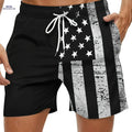 Patriotic American Flag Shorts - Casual Men's Summer Wear, Machine Washable   OAXG 