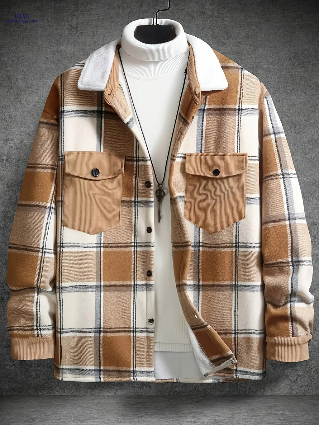 Pearson Men's Casual Jacket - Polyester, Button Closure, Spring/Fall   OAXG Light Grey / FR S