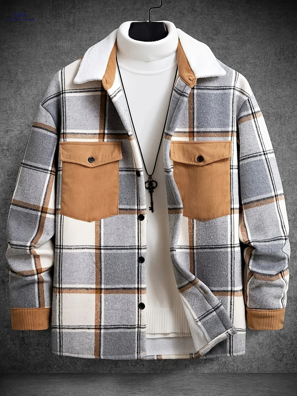 Pearson Men's Casual Jacket - Polyester, Button Closure, Spring/Fall   OAXG Light Grey / FR S