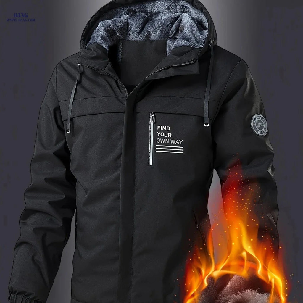 Pearson Men's Fleece-Lined Jacket - Warm Hooded Winter Coat   OAXG Black / FR XS
