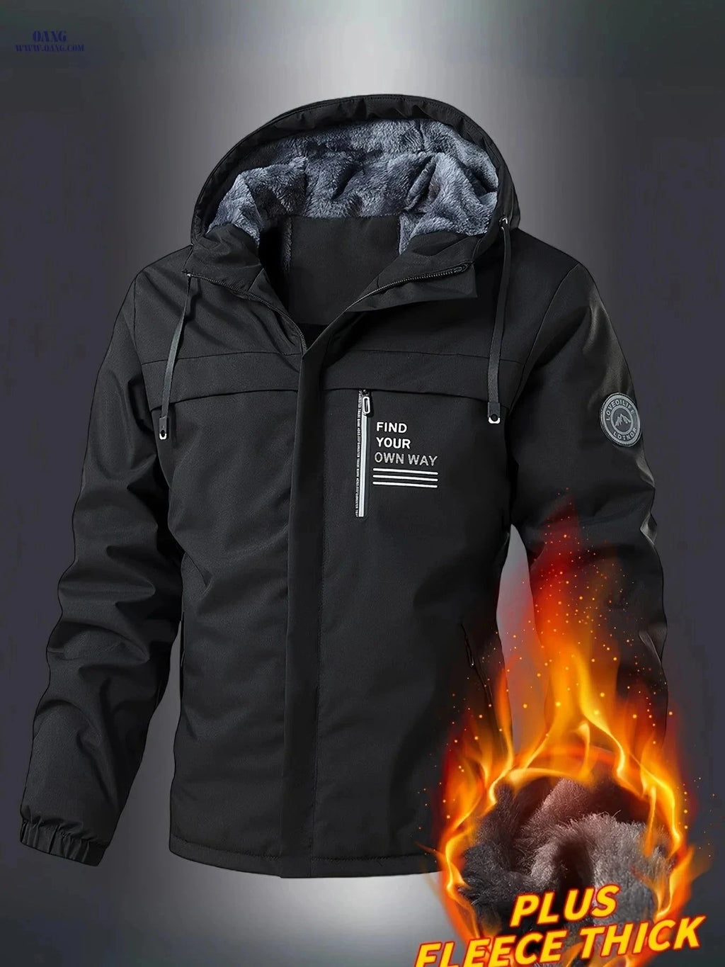 Pearson Men's Fleece-Lined Jacket - Warm Hooded Winter Coat   OAXG Black / FR XS