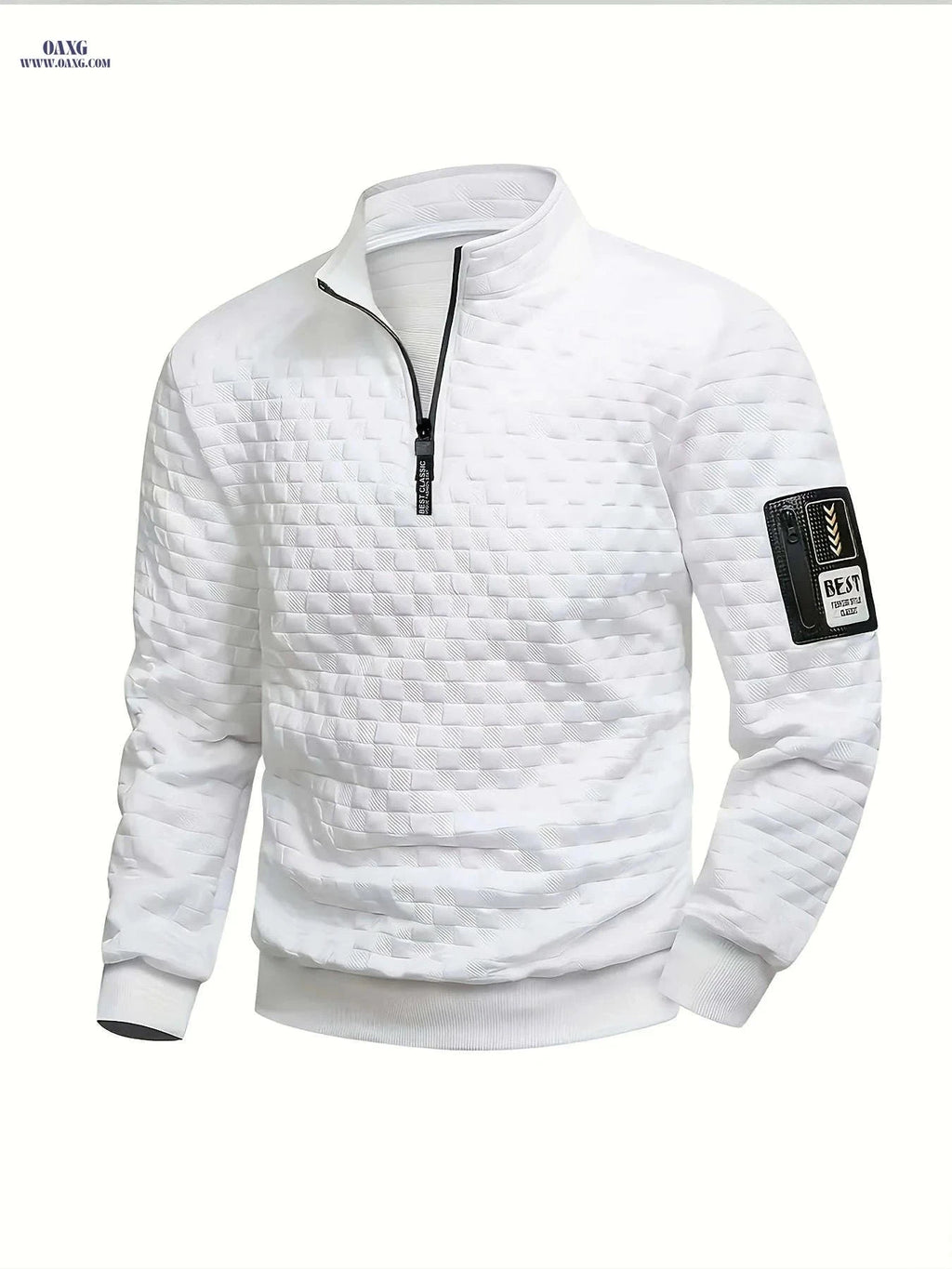Pearson Men's Henley Shirt - Zippered, Casual Sportswear, Large Fit   OAXG White / FR S