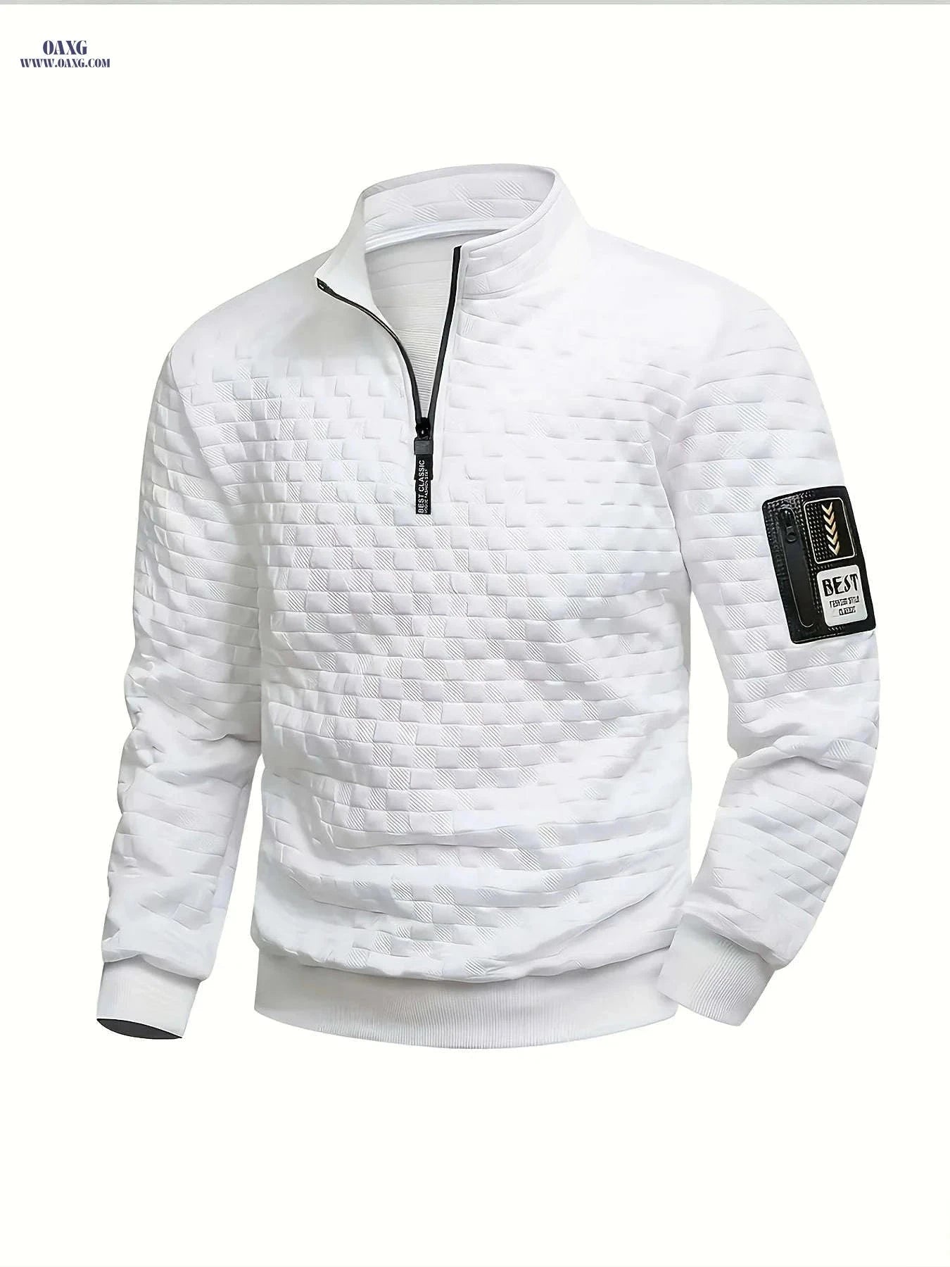 Pearson Men's Henley Shirt - Zippered, Casual Sportswear, Large Fit   OAXG White / FR S