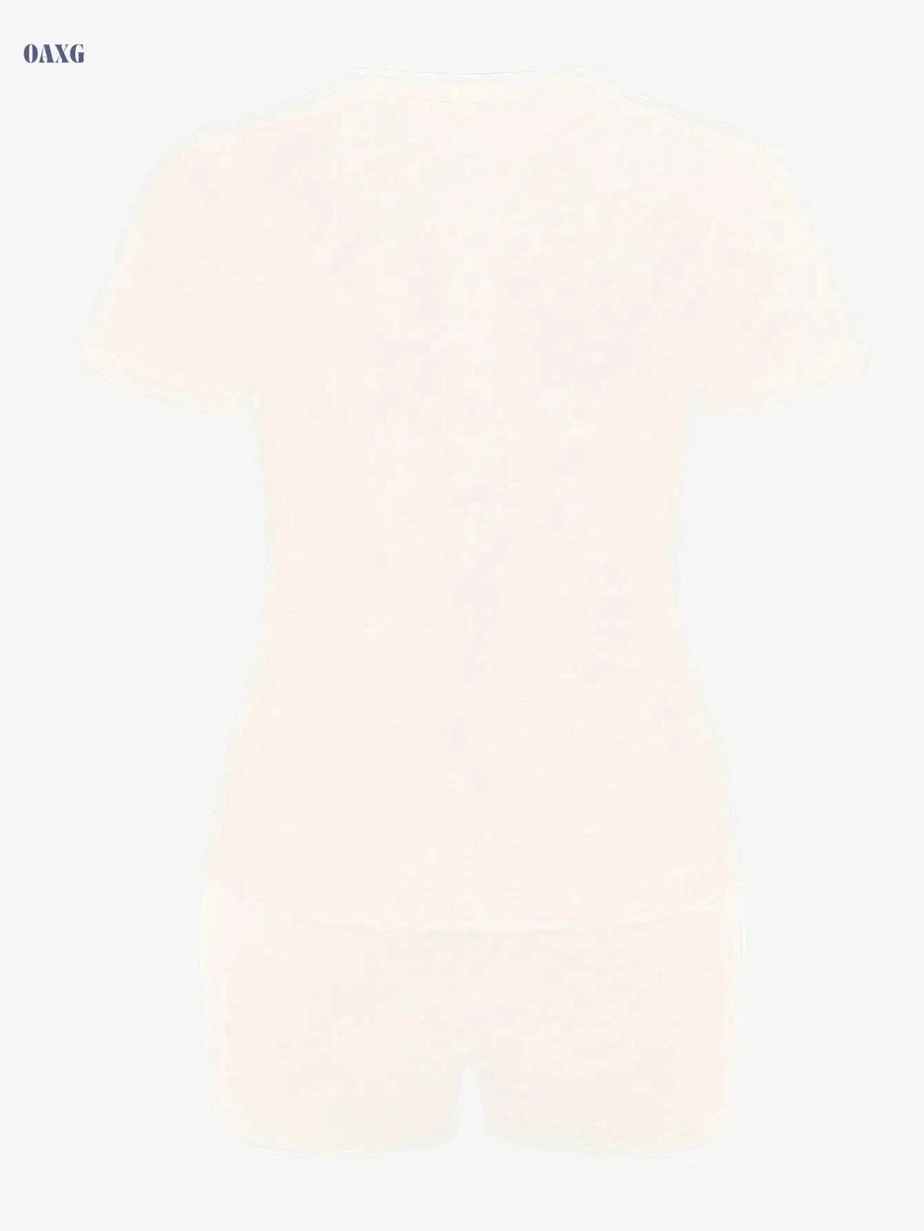 Plus-Size Women's Sports Two-Piece Set - Round Neck, Short Sleeve   OAXG White / S