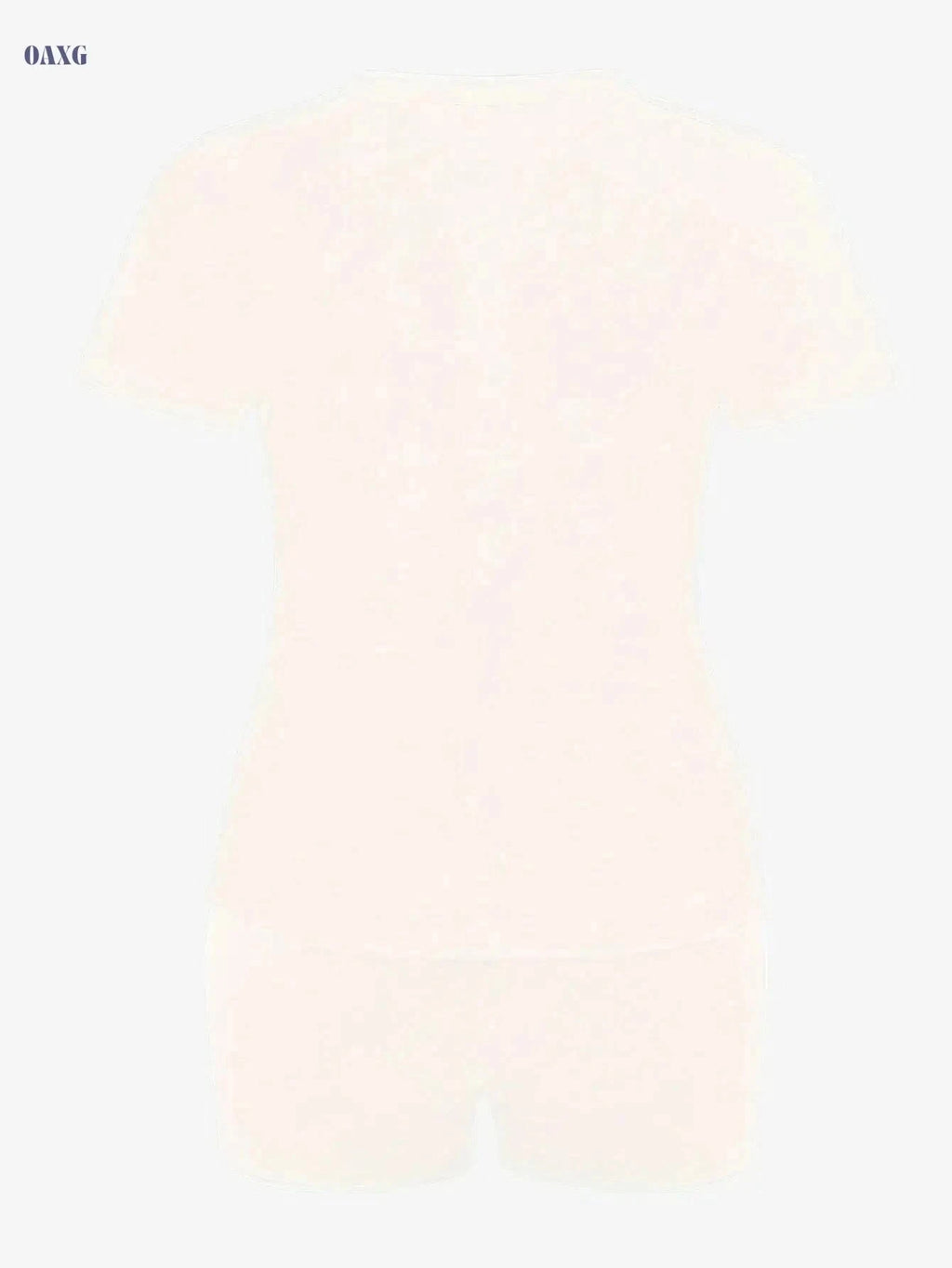 Plus-Size Women's Sports Two-Piece Set - Round Neck, Short Sleeve   OAXG White / S