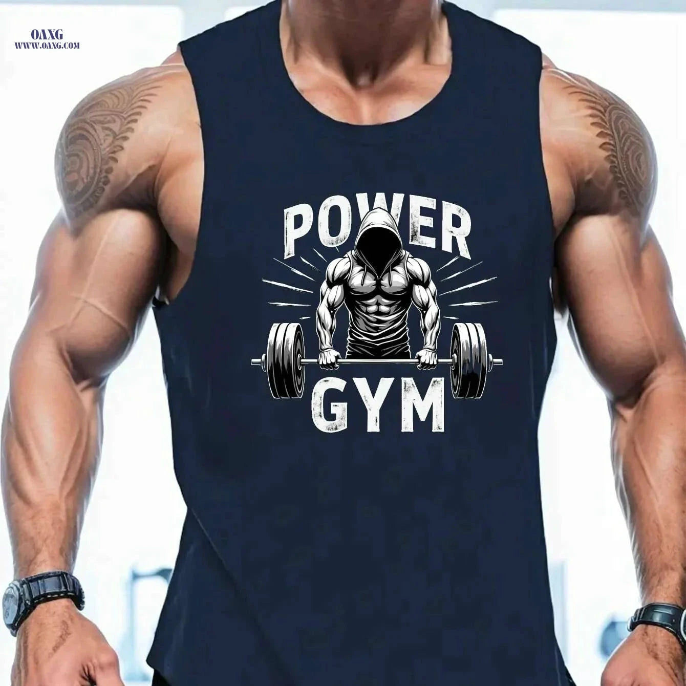 Power Gym Men's Sleeveless Vest - Lightweight Athletic Top for Summer   OAXG Royal Blue / S