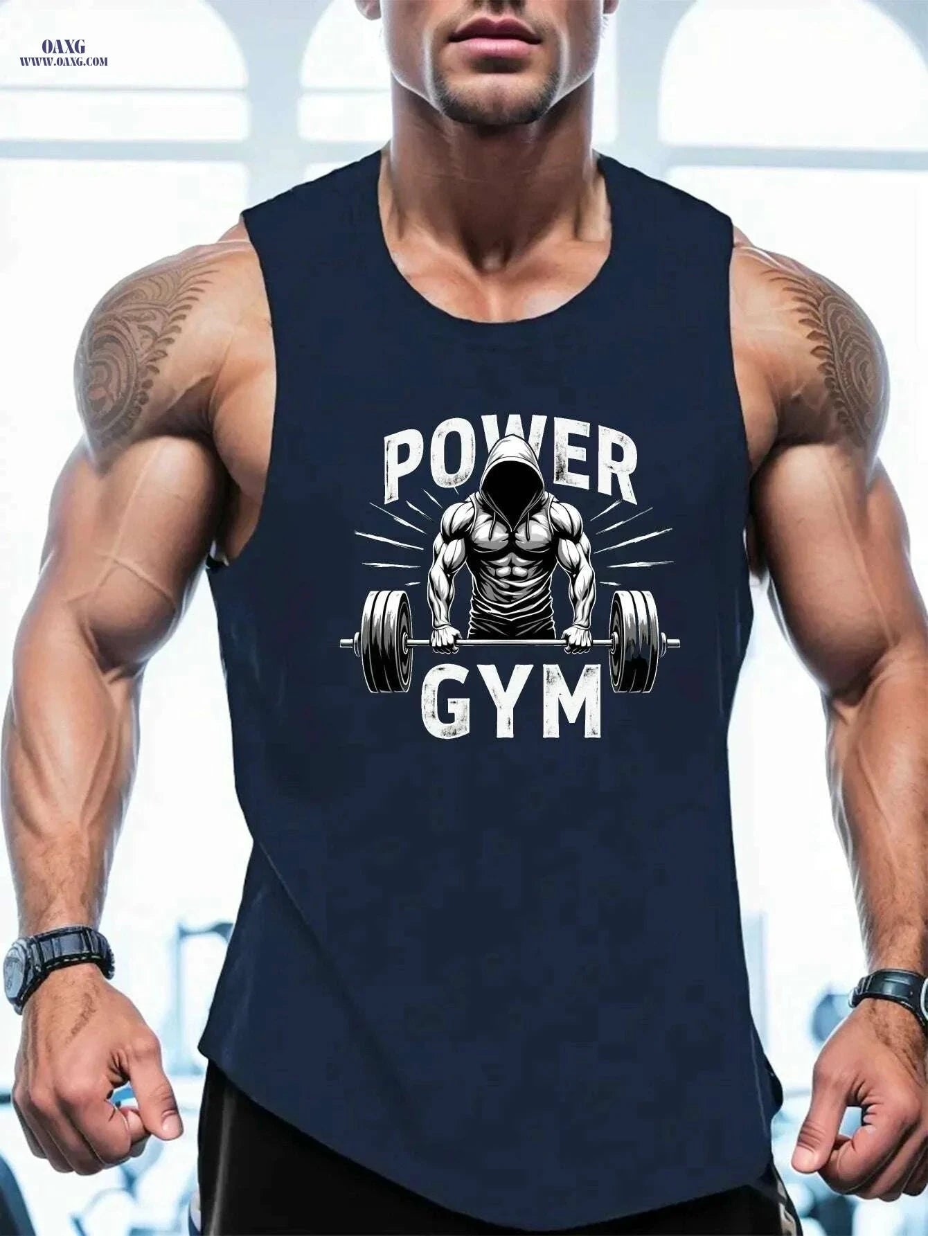 Power Gym Men's Sleeveless Vest - Lightweight Athletic Top for Summer   OAXG Royal Blue / S