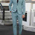 Premium Gentleman's Business Casual Suit Set - 100% Polyester, Solid Color   OAXG 