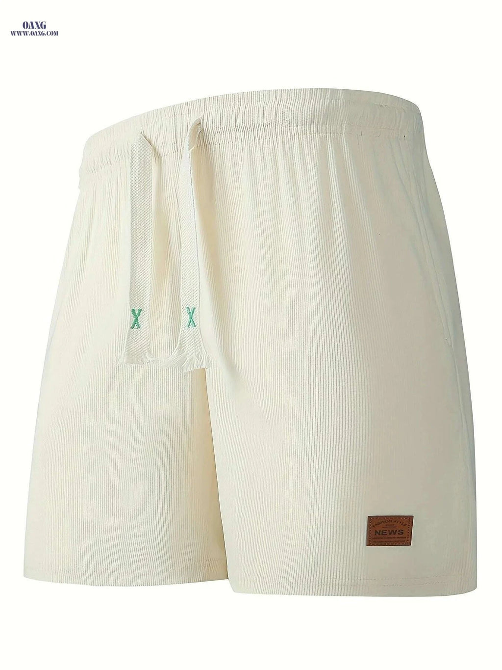 Premium Light Gray Corduroy Shorts - Drawstring, Side Pockets, Summer Wear   OAXG Black / S