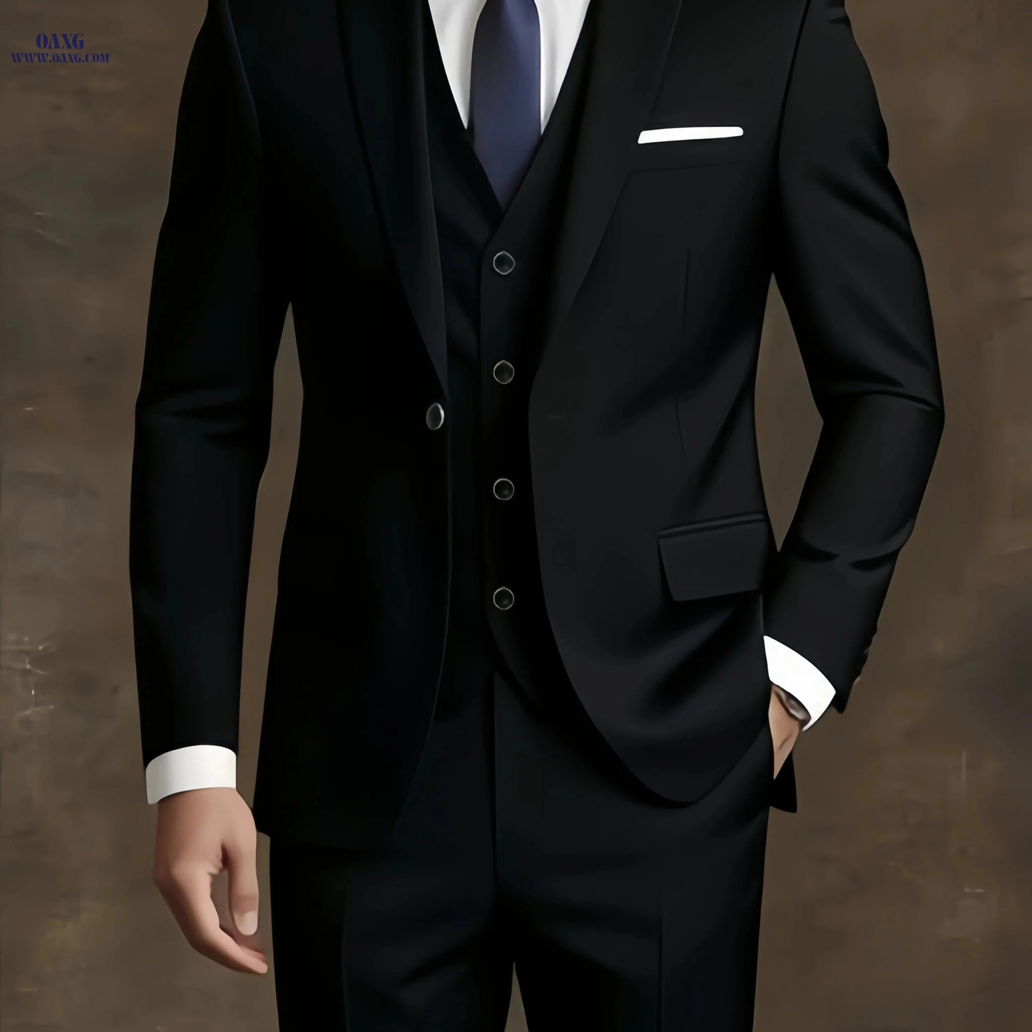Premium Men's 3pcs Suit - Perfect for Work & Weddings, Solid Color   OAXG 