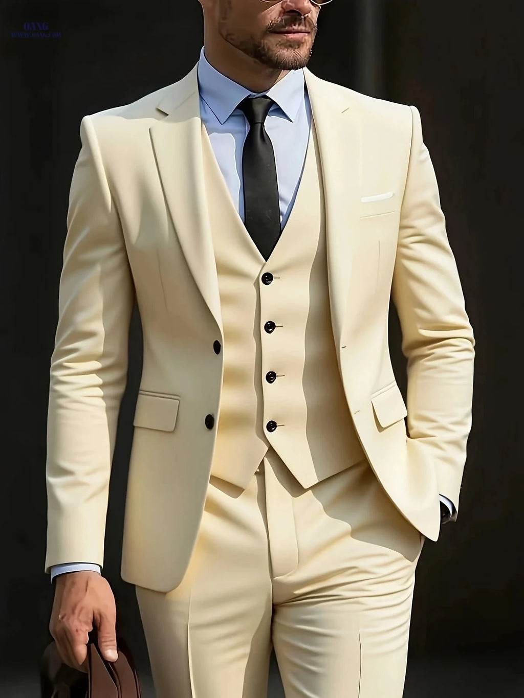 Premium Men’s Three-Piece Suit Set - Ideal for Weddings & Work   OAXG Beige / FR XXS