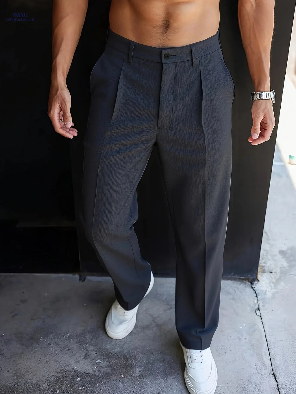 Premium Men’s Wide-Leg Trousers - Casual Spring/Autumn Fit   OAXG 