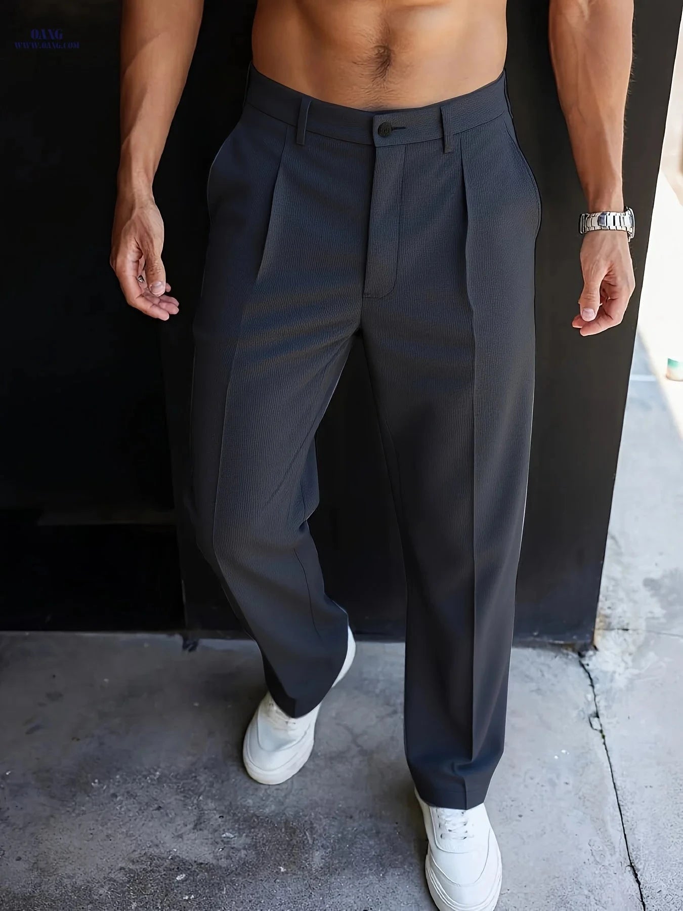 Premium Men’s Wide-Leg Trousers - Casual Spring/Autumn Fit   OAXG 