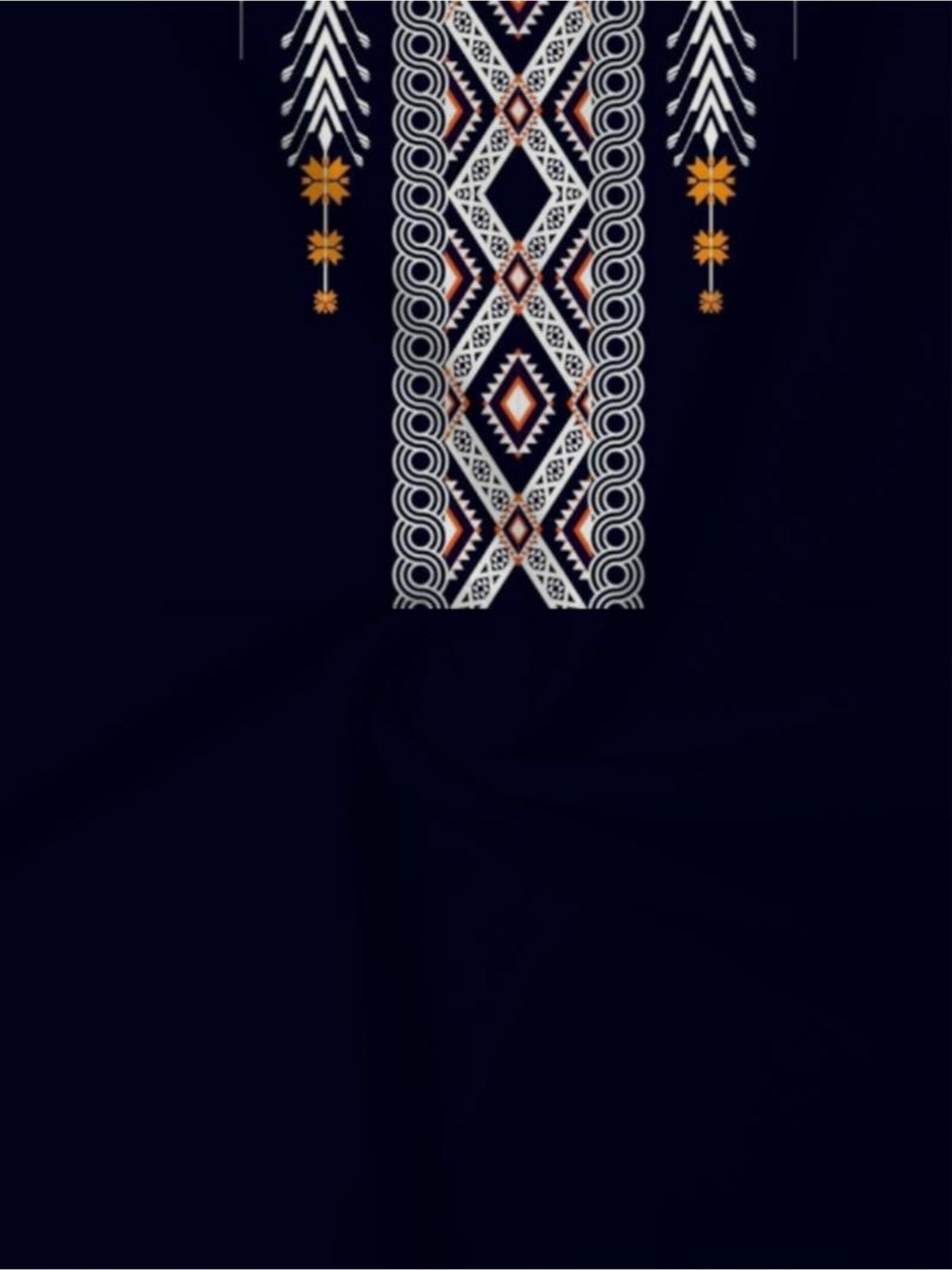 Printed Design – Not Textured/Embroidery/Sequins. Women's Long Top Featuring Tribal Geometric Patterns, Bold Graphic Design, U-neckline, and a Fashionable Ethnic Aesthetic, Suitable for Daily Wear and Casual Occasions   OAXG Mixed colors / S